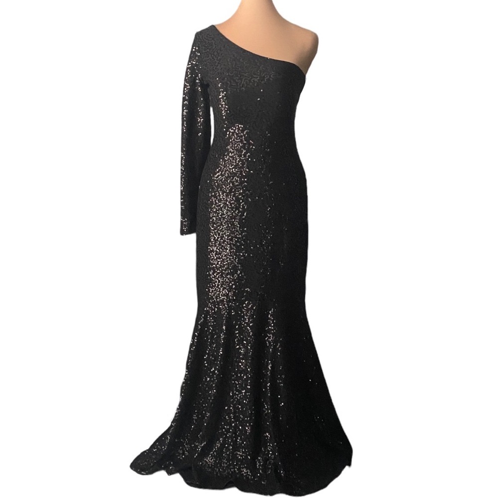 Vintage 90s One Shoulder Beaded / Sparkly Formal Cocktail Dress sz women’s small